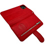 HEM Samsung Galaxy S21 FE - Burned Red Leren Rits Portemonnee Hoesje - Lederen Wallet Case TPU meegekleurde binnenkant- Book Case - Flip Cover - Boek - 360º beschermend Telefoonhoesje