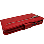 HEM Samsung Galaxy S21 Plus - Burned Red Leren Rits Portemonnee Hoesje - Lederen Wallet Case TPU meegekleurde binnenkant- Book Case - Flip Cover - Boek - 360º beschermend Telefoonhoesje