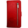 HEM Samsung Note 9 Burned Red Leren Rits Portemonnee Hoesje - Lederen Wallet Case TPU meegekleurde binnenkant- Book Case - Flip Cover - Boek - 360º beschermend Telefoonhoesje