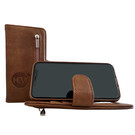 HEM Apple iPhone 12 Pro Max - Bronzed Brown Leren Rits Portemonnee Hoesje - Lederen Wallet Case TPU meegekleurde binnenkant- Book Case - Flip Cover - Boek - 360º beschermend Telefoonhoesje