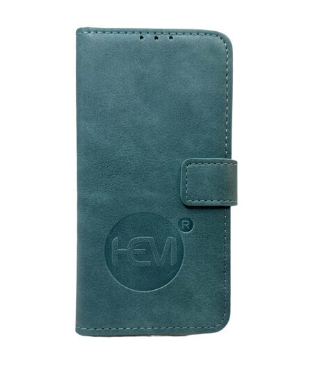 HEM HEM leren Book Case (geschikt voor 15 Pro) iPhone 15 Pro hoesje met 3 pasjesuitsnedes - Portemonneehoesje - Pasjeshouder - Baby Blue