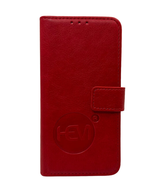 HEM HEM Samsung S23 - Burned Red Leren Portemonnee Hoesje - Lederen Wallet Case TPU - Book Case - Flip Cover - Boek - 360º beschermend Telefoonhoesje