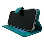 HEM HEM leren Book Case (geschikt voor 15 Pro) iPhone 15 Pro hoesje met 3 pasjesuitsnedes - Portemonneehoesje - Pasjeshouder - Pure Turquoise