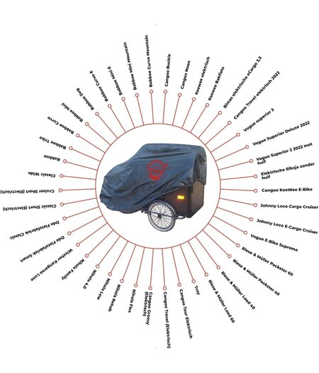 CUHOC CUHOC Lastenrad Abdeckplane (XL) für Cangoo, KeeWee, Bimas, Vogue, Riksja, johnny Loco, Riese & Müller, Troy, Nihola, Winther Kangaroo, Fietsfabriek und Babboe - Redlabel