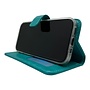 HEM HEM telefoonhoesje geschikt voor Samsung S24 - Pure Turquoise Leren Portemonnee Hoesje - Lederen Wallet Case TPU - Book Case - Flip Cover - Boek - 360º beschermend Telefoonhoesje