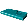 HEM HEM telefoonhoesje geschikt voor Samsung S24 - Pure Turquoise Leren Portemonnee Hoesje - Lederen Wallet Case TPU - Book Case - Flip Cover - Boek - 360º beschermend Telefoonhoesje