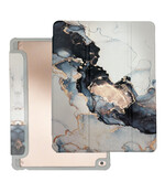 HEM Marble Grey iPad hoes geschikt voor iPad 10.2 (2019 / 2020 / 2021) - 10.2 inch Vouwbare Autowake Cover - iPad 2019 / 2020 / 2021 hoes - iPad 7 / 8 / 9 Hoes - 7e / 8e / 9e generatie hoes - Met Stylus opbergmogelijkheid