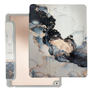 HEM HEM Marble Grey iPad 9.7 hoes geschikt voor iPad 2017 - iPad 2018 - iPad Air en Air 2 - 9.7 inch Vouwbare Autowake Cover - iPad 2017 / 2018 / Air en Air 2 hoes - iPad 9.7 5/6 Hoes - Air en Air 2 - 5/6e generatie hoes - Met Stylus