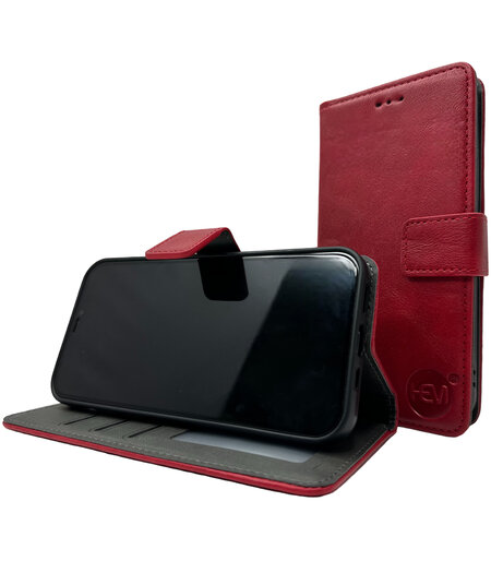 HEM HEM Stylish Book Case (geschikt voor S24) Samsung S24 hoesje met 3 pasjesuitsnedes + fotovakje - Portemonneehoesje - pasjeshouder - Rood