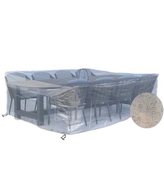 CUHOC CUHOC - Diamond Tuinmeubelhoesset - Tuinsethoesset - Hoes met stormbanden,aantrekkoord,antislip en afwaterings HOCCIE - 3x2x0.8 M