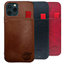 HEM HEM Luxe Lederen Back Cover - Geschikt voor iPhone 15 Pro Max - Bruin - Telefoonhoesje / Achterkant voor 3 pasjes