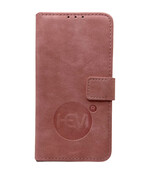 HEM leren Book Case - Geschikt voor iPhone 16 Pro - Hoesje met 3 pasjesuitsnedes - Portemonneehoesje - iPhone 16 Pro hoesje met pasjeshouder - Baby Roze