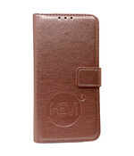 HEM leren Book Case - Geschikt voor iPhone 16 Pro - Hoesje met 3 pasjesuitsnedes - Portemonneehoesje - iPhone 16 Pro hoesje met pasjeshouder - Rose Gold