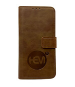 HEM leren Book Case - Geschikt voor iPhone 16 Pro - Hoesje met 3 pasjesuitsnedes - Portemonneehoesje - iPhone 16 Pro hoesje met pasjeshouder - Bronzed Brown