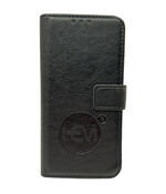 HEM leren Book Case - Geschikt voor iPhone 16 Pro - Hoesje met 3 pasjesuitsnedes - Portemonneehoesje - iPhone 16 Pro hoesje met pasjeshouder - Antique Black