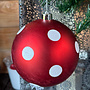 HEM HEM Grote Kerstballen Set – 6 Stuks Ø14 cm – Rood en Zilver met Glitter – Luxe Kerstversiering voor Plafond of Etalage