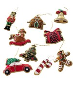 HEM Set Kerstornamenten - Kersthanger - Kerstversiering - Notenkraker, Kerstzuurstok, Kerstbel, Kerstboom, Gingerbreadman, Auto met kerstboom op het dak, Hobbelpaard, Gingerbreadhouse, Kerstcadeau
