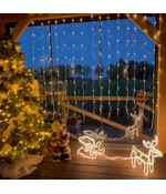 LED Balkonverlichting - 320 Led - 8 streng - Waterval - Gordijn kerstverlichting - HEM opbergzak