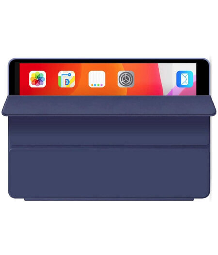 HEM HEM Siliconen iPad Hoes geschikt voor iPad Pro 12.9 (2018/2020/2021/2022) - 12.9 inch - Donkerblauw - Vouwbare Autowake Cover - iPad Pro 2018/2020/2021/2022 hoes - iPad Pro 3 / 4 / 5  Hoes - 3e/4e/5e generatie hoes - Met Stylus Pen