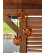 Micro LED bal plastic steady buiten dia15cm - bruin/warm wit