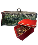 CUHOC Kerstboomopbergtas met Kerstballenopbergbox - Makkelijk kerstversiering bewaren