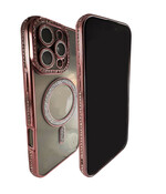 HEM Hoesje Geschikt voor iPhone 16 Pro Hoesje - Geschikt voor MagSafe - Shockproof Backcover - Rose Glitter Transparant hoesje HEM Hoesje Geschikt voor iPhone 16 Pro Hoesje - Geschikt voor MagSafe - Shockproof Backcover - Rose Glitter Transparant hoesje