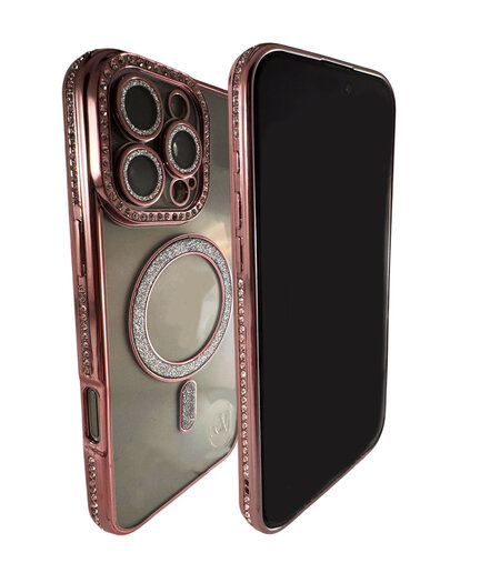 HEM HEM Hoesje Geschikt voor iPhone 11 Hoesje - Geschikt voor MagSafe - Shockproof Backcover - Rose Glitter Transparant hoesje HEM HEM Hoesje Geschikt voor iPhone 11 Hoesje - Geschikt voor MagSafe - Shockproof Backcover - Rose Glitter Transparant hoesje