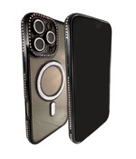 HEM Hoesje Geschikt voor iPhone 14 / iPhone 15 Hoesje - Geschikt voor MagSafe - Shockproof Backcover - Zwart Glitter Transparant hoesje HEM Hoesje Geschikt voor iPhone 14 / iPhone 15 Hoesje - Geschikt voor MagSafe - Shockproof Backcover - Zwart Glitter Transparant hoesje