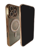 HEM Hoesje Geschikt voor iPhone 15 Pro Max Hoesje - Geschikt voor MagSafe - Shockproof Backcover - Goud Glitter Transparant hoesje HEM Hoesje Geschikt voor iPhone 15 Pro Max Hoesje - Geschikt voor MagSafe - Shockproof Backcover - Goud Glitter Transparant hoesje