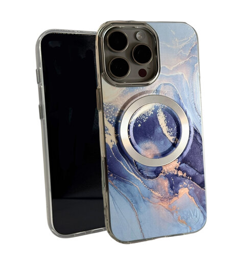 HEM HEM Artistic Silver-Blue Hoesje geschikt voor iPhone 11 - Hoesje Magsafe Compatibel  - Shockproof Backcover HEM HEM Artistic Silver-Blue Hoesje geschikt voor iPhone 11 - Hoesje Magsafe Compatibel  - Shockproof Backcover