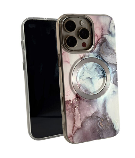 HEM HEM Artistic Silver-Rose Hoesje geschikt voor iPhone 11 - Hoesje Magsafe 0atibel  - Shockproof Backcover HEM HEM Artistic Silver-Rose Hoesje geschikt voor iPhone 11 - Hoesje Magsafe 0atibel  - Shockproof Backcover
