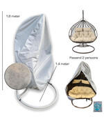 CUHOC Hangstoelhoes 140x125x180 cm Topkwaliteit & Waterdicht - Beschermhoes voor hangstoel - Egg stoelhoes - Lounge stoelhoes - 2 persoons -  Hoes Hangstoel Diamond Versie