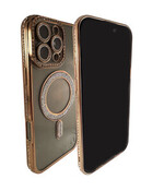 HEM Hoesje Geschikt voor iPhone 13 Pro Hoesje - Geschikt voor MagSafe - Shockproof Backcover - Goud Glitter Transparant hoesje HEM Hoesje Geschikt voor iPhone 13 Pro Hoesje - Geschikt voor MagSafe - Shockproof Backcover - Goud Glitter Transparant hoesje