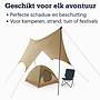 CUHOC CUHOC Tarp Shelter 300x300x220 cm – Waterdicht & Lichtgewicht Schaduwdoek – Complete Set met Stokken & Scheerlijnen – Voor Camping, Tuin & Strand