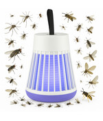 Oplaadbare insectenlamp – Ø6 x 16 cm – LED muggenlamp voor binnen en buiten – USB oplaadbaar – met ophanglus en opbergzak