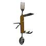 HEM HEM 7-in-1 Camping Bestekmes – Multitool met Vork, Lepel, Mes, Kurkentrekker & Flesopener – Houten Handvat – Compact Outdoor Bestek voor Kamperen, Reizen & Hiking” Zakmes met bestek