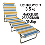 HEM HEM Strandligbed Opvouwbaar – Lichtgewicht Aluminium Ligstoel – Strandbed met Verstelbare Rugleuning 3 standen – Outdoor Ligbed met Streeppatroon – Geel/Blauw/Wit
