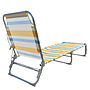HEM HEM Strandligbed Opvouwbaar – Lichtgewicht Aluminium Ligstoel – Strandbed met Verstelbare Rugleuning 3 standen – Outdoor Ligbed met Streeppatroon – Geel/Blauw/Wit