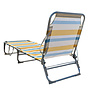 HEM HEM Strandligbed Opvouwbaar – Lichtgewicht Aluminium Ligstoel – Strandbed met Verstelbare Rugleuning 3 standen – Outdoor Ligbed met Streeppatroon – Geel/Blauw/Wit