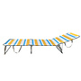 HEM HEM Strandligbed Opvouwbaar – Lichtgewicht Aluminium Ligstoel – Strandbed met Verstelbare Rugleuning 3 standen – Outdoor Ligbed met Streeppatroon – Geel/Blauw/Wit