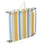 HEM HEM Strandligbed Opvouwbaar – Lichtgewicht Aluminium Ligstoel – Strandbed met Verstelbare Rugleuning 3 standen – Outdoor Ligbed met Streeppatroon – Geel/Blauw/Wit
