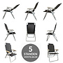 HEM HEM Campingstoel 4 stuks  samen 16 kg – 5 Standen Verstelbaar – Opvouwbaar – Lichtgewicht Aluminium – Ademend Textileen – Comfortabele Klapstoel voor Camping, Strand en Tuin