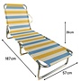 HEM HEM 2x Strandligbed Opvouwbaar – Lichtgewicht Aluminium Ligstoel – Strandbed met Verstelbare Rugleuning 3 standen – Outdoor Ligbed met Streeppatroon – Geel/Blauw/Wit