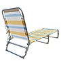 HEM HEM 2x Strandligbed Opvouwbaar – Lichtgewicht Aluminium Ligstoel – Strandbed met Verstelbare Rugleuning 3 standen – Outdoor Ligbed met Streeppatroon – Geel/Blauw/Wit