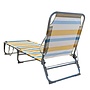 HEM HEM 2x Strandligbed Opvouwbaar – Lichtgewicht Aluminium Ligstoel – Strandbed met Verstelbare Rugleuning 3 standen – Outdoor Ligbed met Streeppatroon – Geel/Blauw/Wit