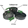 HEM HEM Camping Pannenset 3-delig – Lichtgewicht Aluminium – Inclusief Waterkoker, Koekenpan & Kookpan met Deksel – Opvouwbare Handgrepen – Outdoor Kookset met Opbergzak – Ideaal voor Kamperen & Hiken
