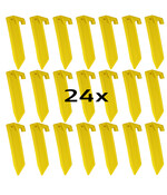 Tentharingen Set van 24 – Gele Kunststof Kampeerharingen 23 cm – Sterke Grondpennen voor Tent – Lichtgewicht ABS Tentpennen – V-Vormig – Stormharingen – Kampeer Accessoires – Camping – Zeil – Luifel