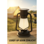 HEM HEM Solar Stormlantaarn – Oplaadbare Kampeerlamp / Tentlamp – Buitenlamp op Zonne-energie met Sensor – Warm Wit Licht – Automatisch Aanschakelend bij Donker – Inclusief Batterij & Opbergzak – Weerbestendig en Energiezuinig – Camping Lamp / Tuinlamp