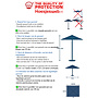 CUHOC Diamond topkwaliteit parasolhoes staande hoes parasol - 175x28x50 cm - met Rits, Stok en Trekkoord incl. Stopper - Zilvergrijze Parasolhoes waterdicht
