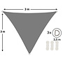 CUHOC CUHOC Schaduwdoek Driehoek 3x3x3 Meter – Grijs – UV-Beschermend Zonnescherm voor Tuin, Terras of Balkon – Waterdoorlatend – Inclusief Bevestigingstouw – Ademend & Weerbestendig